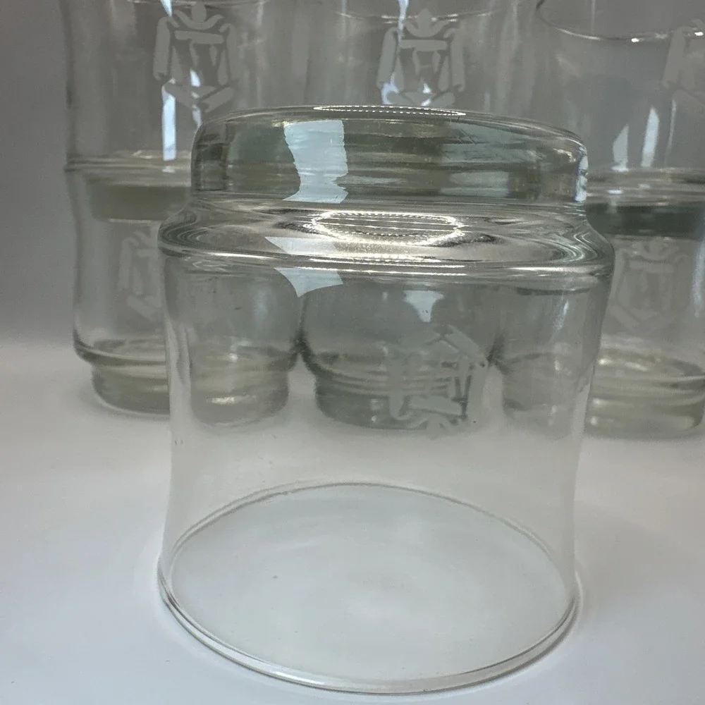 Vintage Set of 7 Kingsford Monogram W Whiskey Glasses 13oz Rocks Old Fashioned
